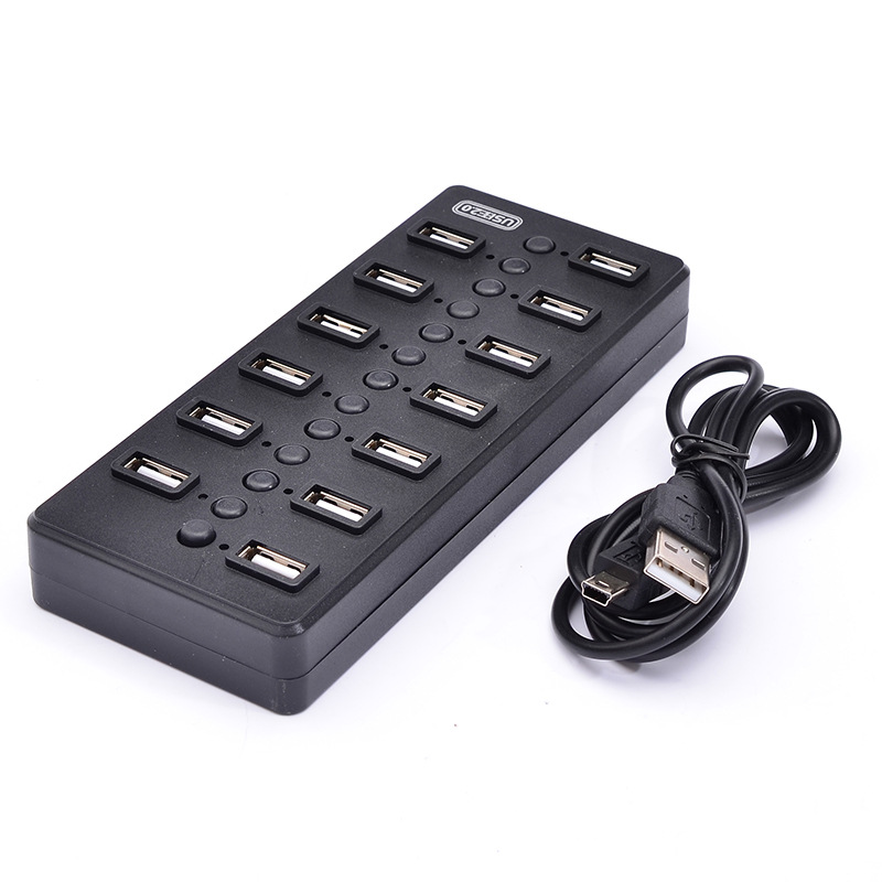 工厂直销13口USB2.0集线器 带独立开关与拓展功能，支持Logo定制